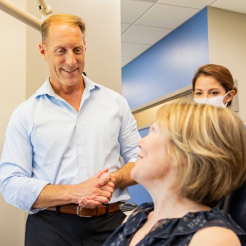 Dr. Jensen and patient talking